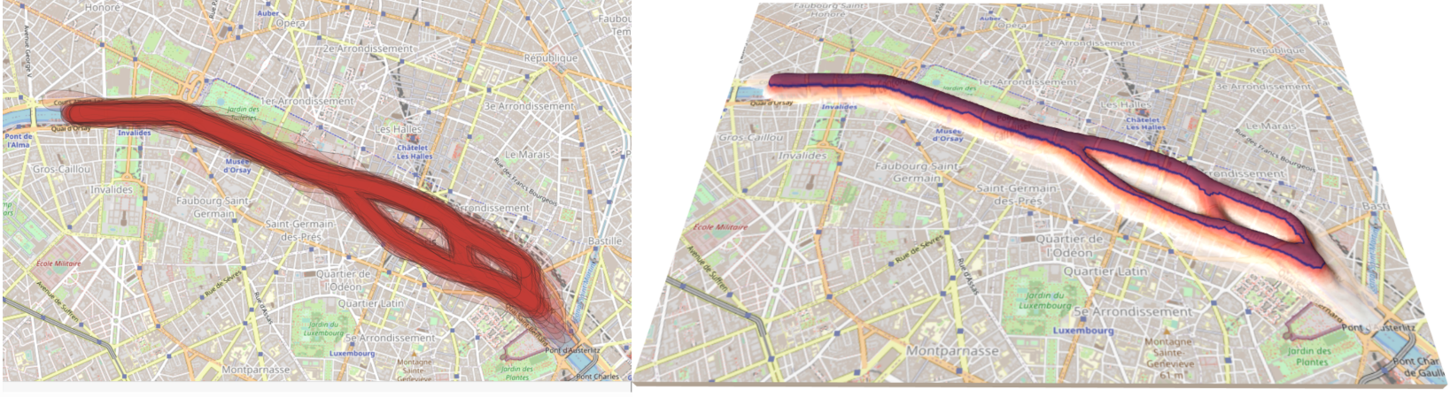 Heatmap of participant drawings of the Seine